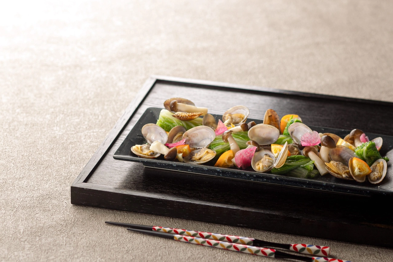 あさりと白菜のオリーブ柚子胡椒